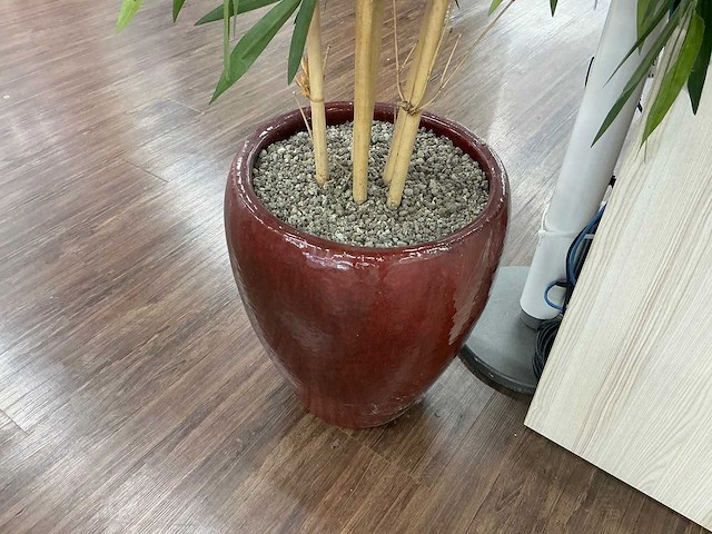 Plastic planten met pot (2x) - afbeelding 2 van  6