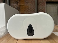 Plastiqline toiletpapier dispenser 2 rollen kunststof wit (65x) - afbeelding 1 van  5