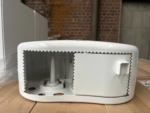 Plastiqline toiletpapier dispenser 2 rollen kunststof wit (65x) - afbeelding 2 van  5