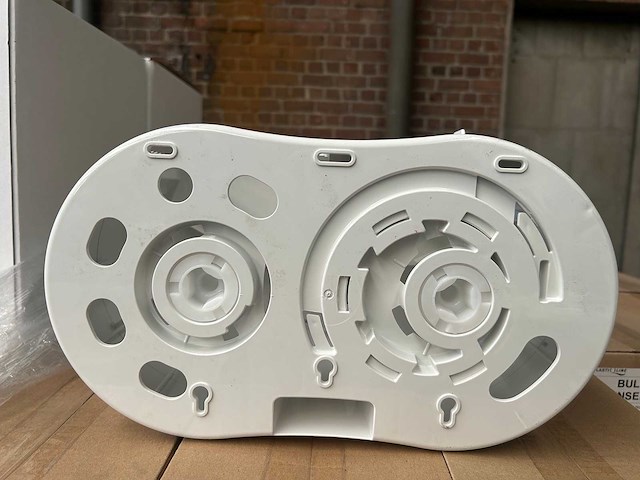 Plastiqline toiletpapier dispenser 2 rollen kunststof wit (65x) - afbeelding 3 van  5