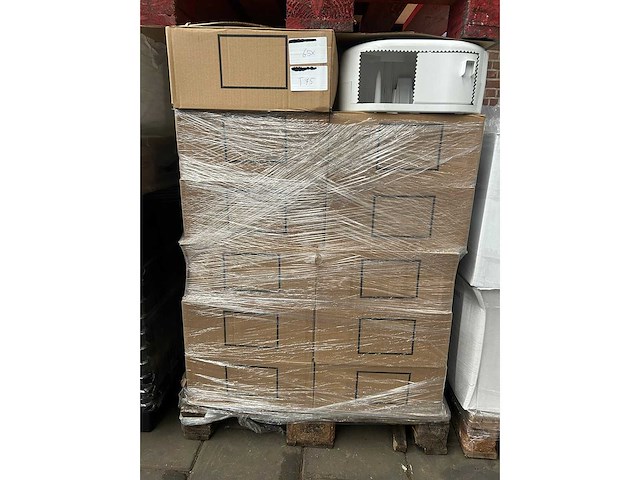 Plastiqline toiletpapier dispenser 2 rollen kunststof wit (65x) - afbeelding 4 van  5