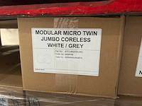 Plastiqline toiletpapier dispenser 2 rollen kunststof wit (65x) - afbeelding 5 van  5