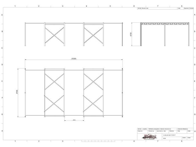 Platdak - staalconstructie 9.70 x 25.00 meter (242m2) - afbeelding 4 van  12