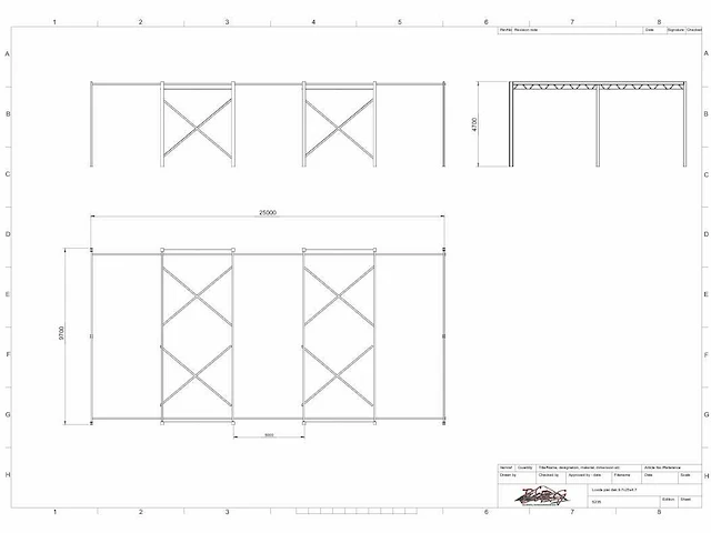 Platdak - staalconstructie 9.70 x 25.00 meter (242m2) - afbeelding 4 van  12