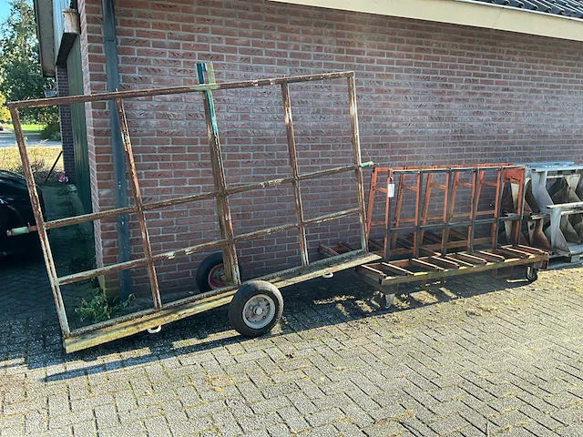 Platen/glas transportwagen (2x) - afbeelding 1 van  5