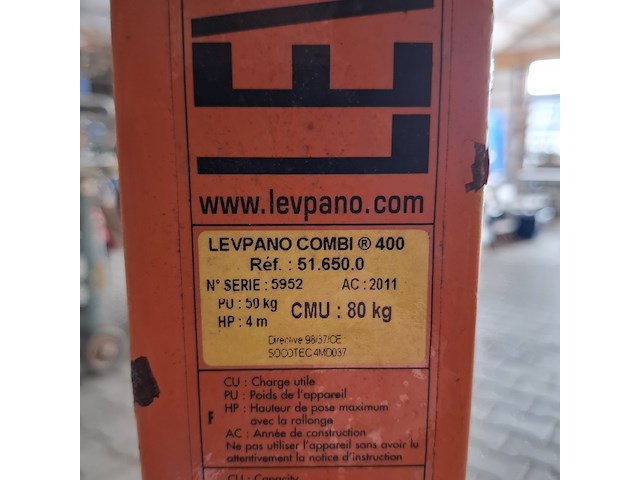 Platenlift levpano, combi 400, bouwjaar 2011 - afbeelding 10 van  13