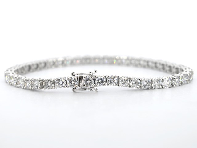 Platina armband met natuurlijke briljant geslepen diamanten - afbeelding 1 van  8