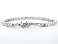 Platina armband met natuurlijke briljant geslepen diamanten - afbeelding 1 van  8