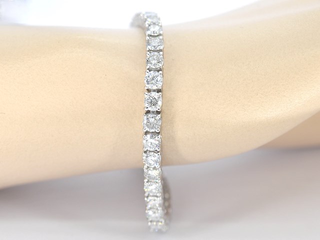 Platina armband met natuurlijke briljant geslepen diamanten - afbeelding 2 van  6