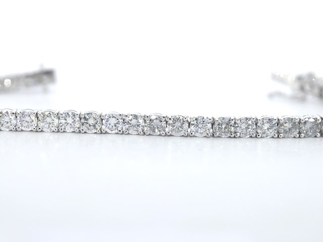 Platina armband met natuurlijke briljant geslepen diamanten - afbeelding 4 van  6