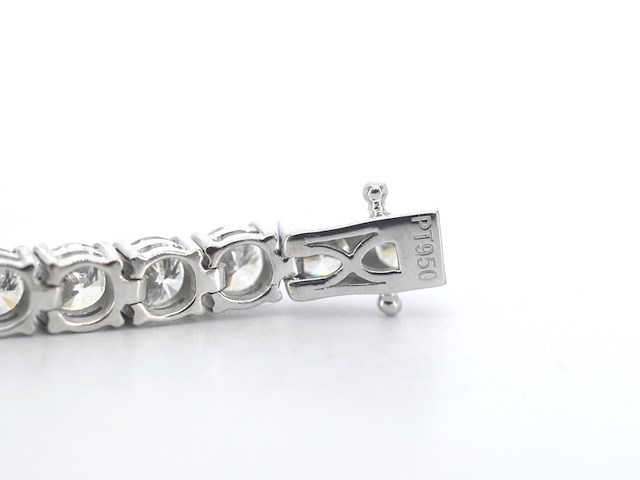 Platina armband met natuurlijke briljant geslepen diamanten - afbeelding 6 van  6