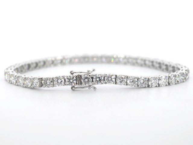 Platina armband met natuurlijke briljant geslepen diamanten - afbeelding 1 van  8