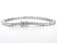 Platina armband met natuurlijke briljant geslepen diamanten - afbeelding 1 van  8