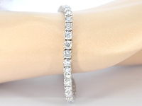 Platina armband met natuurlijke briljant geslepen diamanten - afbeelding 2 van  8