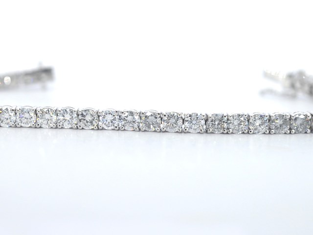 Platina armband met natuurlijke briljant geslepen diamanten - afbeelding 4 van  8
