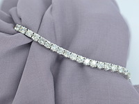 Platina armband met natuurlijke briljant geslepen diamanten - afbeelding 5 van  8
