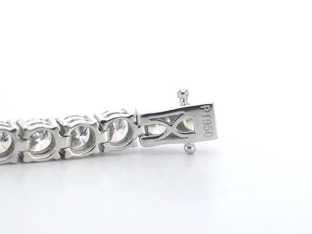 Platina armband met natuurlijke briljant geslepen diamanten - afbeelding 6 van  8