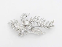 Platina broche diamant - afbeelding 2 van  7