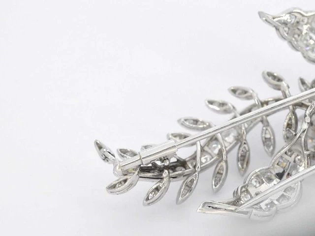 Platina broche diamant - afbeelding 5 van  7