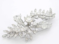 Platina broche diamant - afbeelding 7 van  7