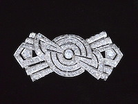 Platina broche met diamanten - afbeelding 2 van  5