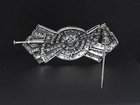 Platina broche met diamanten - afbeelding 5 van  5