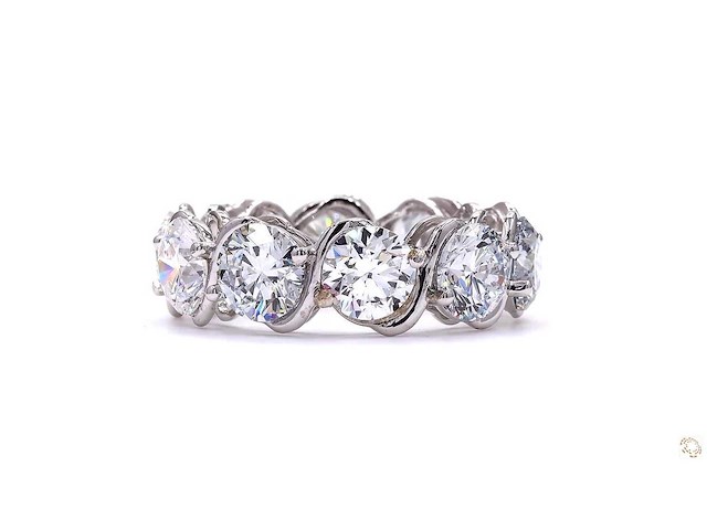 Platina eeuwigheidsring met 5,03 ct. diamant - afbeelding 1 van  6