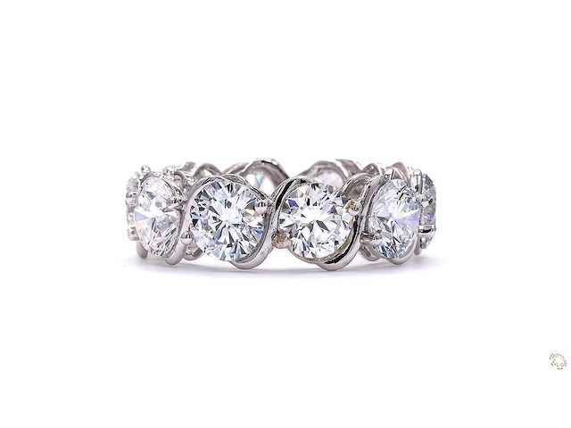 Platina eeuwigheidsring met 5,03 ct. diamant - afbeelding 3 van  6