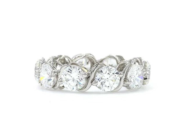 Platina eeuwigheidsring met 7,01 ct. diamant - afbeelding 3 van  5