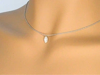 Platina halsketting diamant marquise - afbeelding 3 van  9