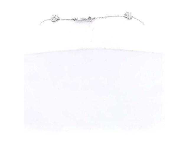 Platina halsketting met 10,34 ct. diamant - afbeelding 2 van  10