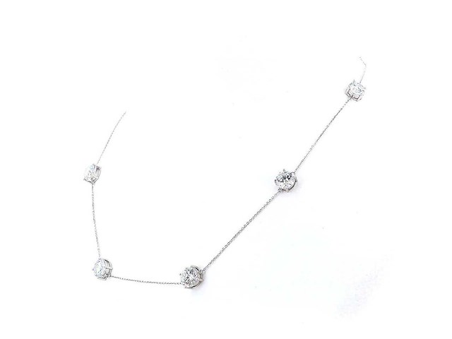 Platina halsketting met 10,34 ct. diamant - afbeelding 1 van  10