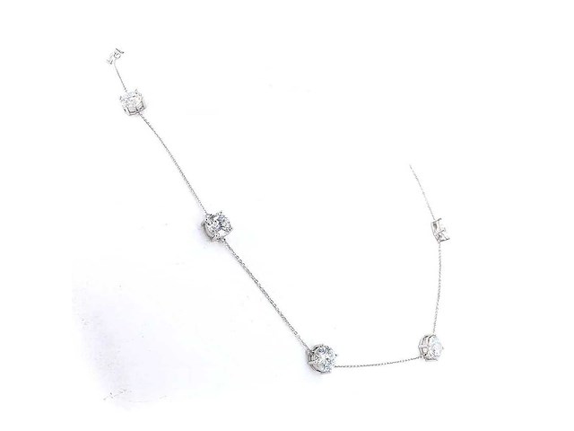 Platina halsketting met 10,34 ct. diamant - afbeelding 4 van  10