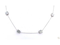 Platina halsketting met 10,34 ct. diamant - afbeelding 9 van  10