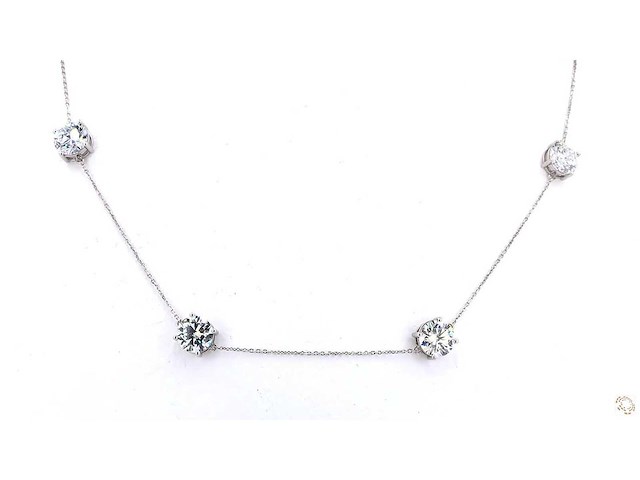 Platina halsketting met 10,34 ct. diamant - afbeelding 10 van  10
