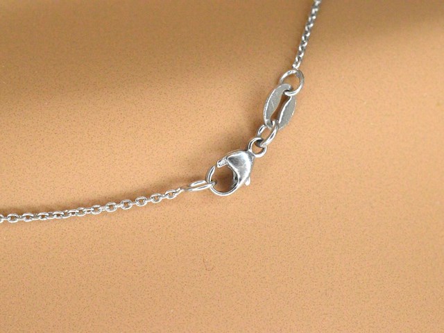Platina halsketting met een grote natuurlijke marquise geslepen diamant - afbeelding 7 van  10