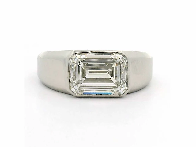 Platina herenring met 5,41 ct. diamant - afbeelding 1 van  7