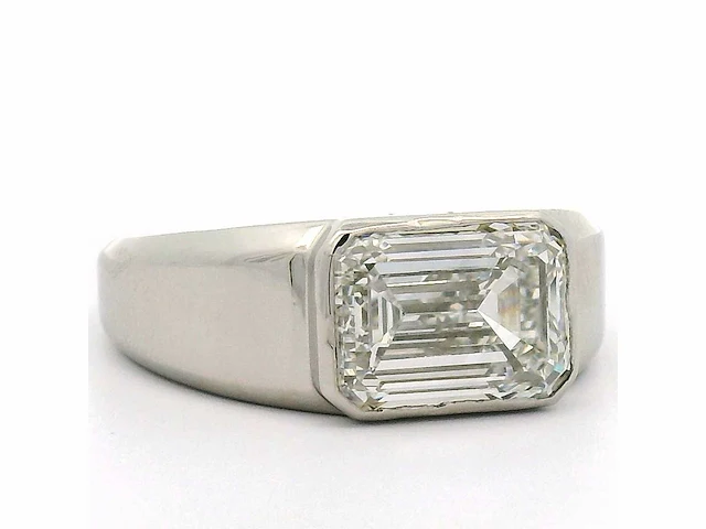 Platina herenring met 5,41 ct. diamant - afbeelding 3 van  7