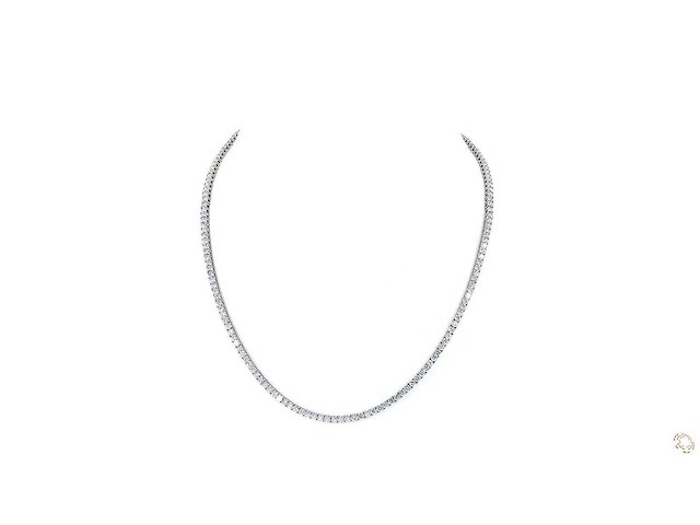 Platina ketting met 15,02 crt. diamant - afbeelding 4 van  5