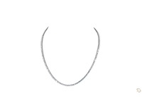 Platina ketting met 15,02 crt. diamant - afbeelding 4 van  5