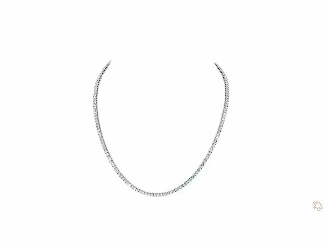 Platina ketting met 15,02 crt. diamant - afbeelding 4 van  5