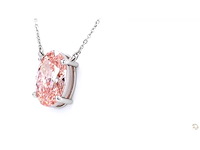Platina ketting met 3,07 crt. diamant - afbeelding 2 van  4