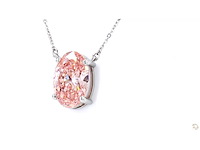Platina ketting met 3,07 crt. diamant - afbeelding 4 van  6