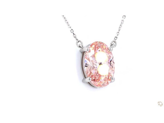 Platina ketting met 3,07 crt. diamant - afbeelding 5 van  6