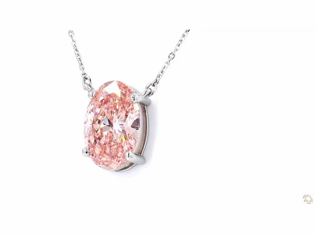 Platina ketting met 3,07 crt. diamant - afbeelding 4 van  6