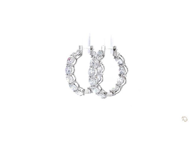 Platina oorringen met 5,01 crt. diamant - afbeelding 4 van  7