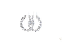 Platina oorringen met 5,01 crt. diamant - afbeelding 1 van  7