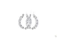 Platina oorringen met 5,01 crt. diamant - afbeelding 6 van  7