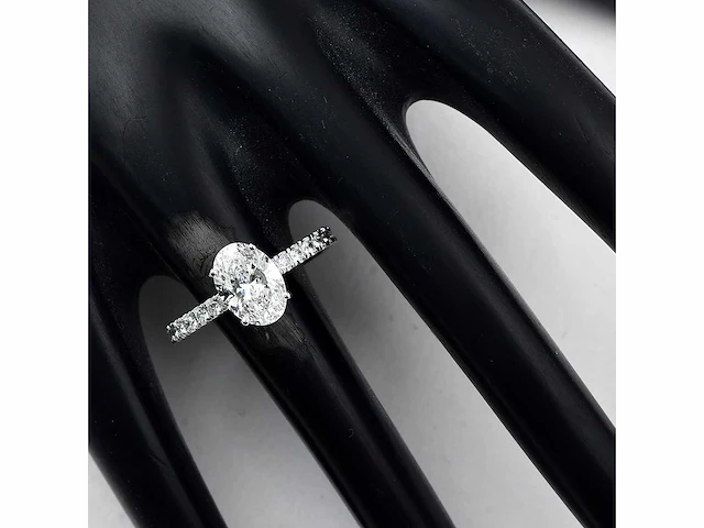 Platina ring met 1,86 ct. diamant - afbeelding 3 van  6