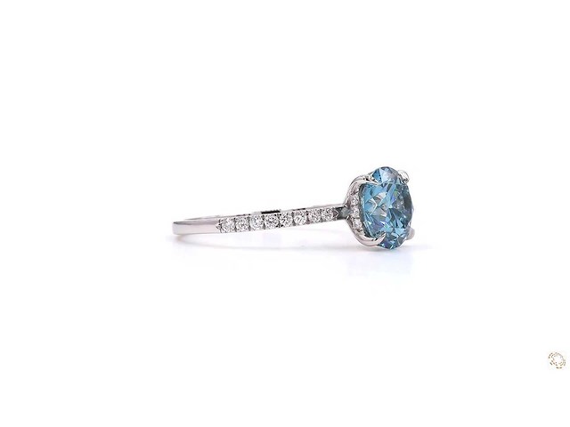 Platina ring met 2,25 crt. diamant - afbeelding 5 van  5